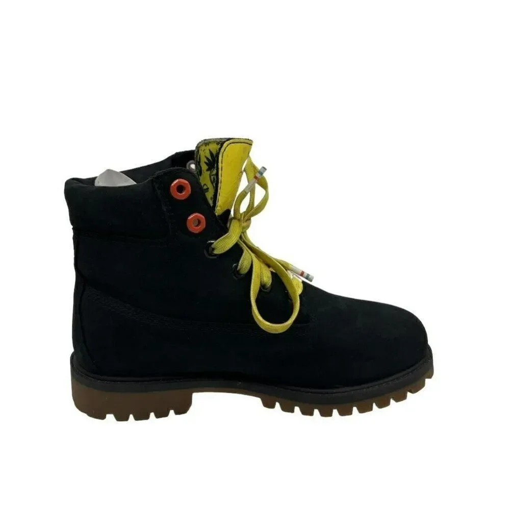 Timberland SpongeBob Boots‎ Boys Size 5 Black Yellow Good Waterproof Limited